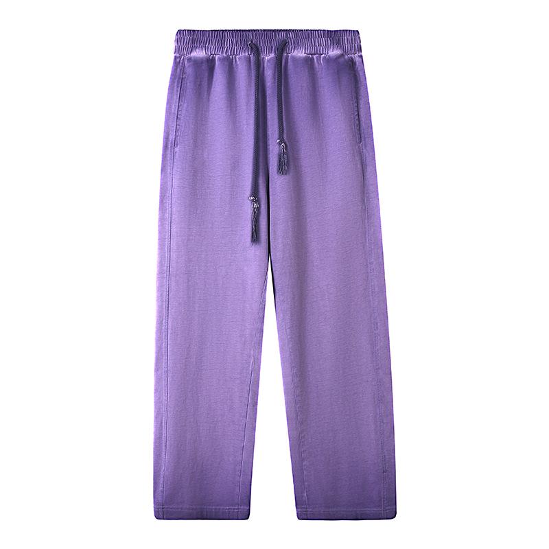 

Женские спортивные штаны 2025 с узкими штанинами и широкими штанинами - Весна/Осень, Свободный крой, Повседневные, Petite, Спортивные бананы. XL фиолетовый