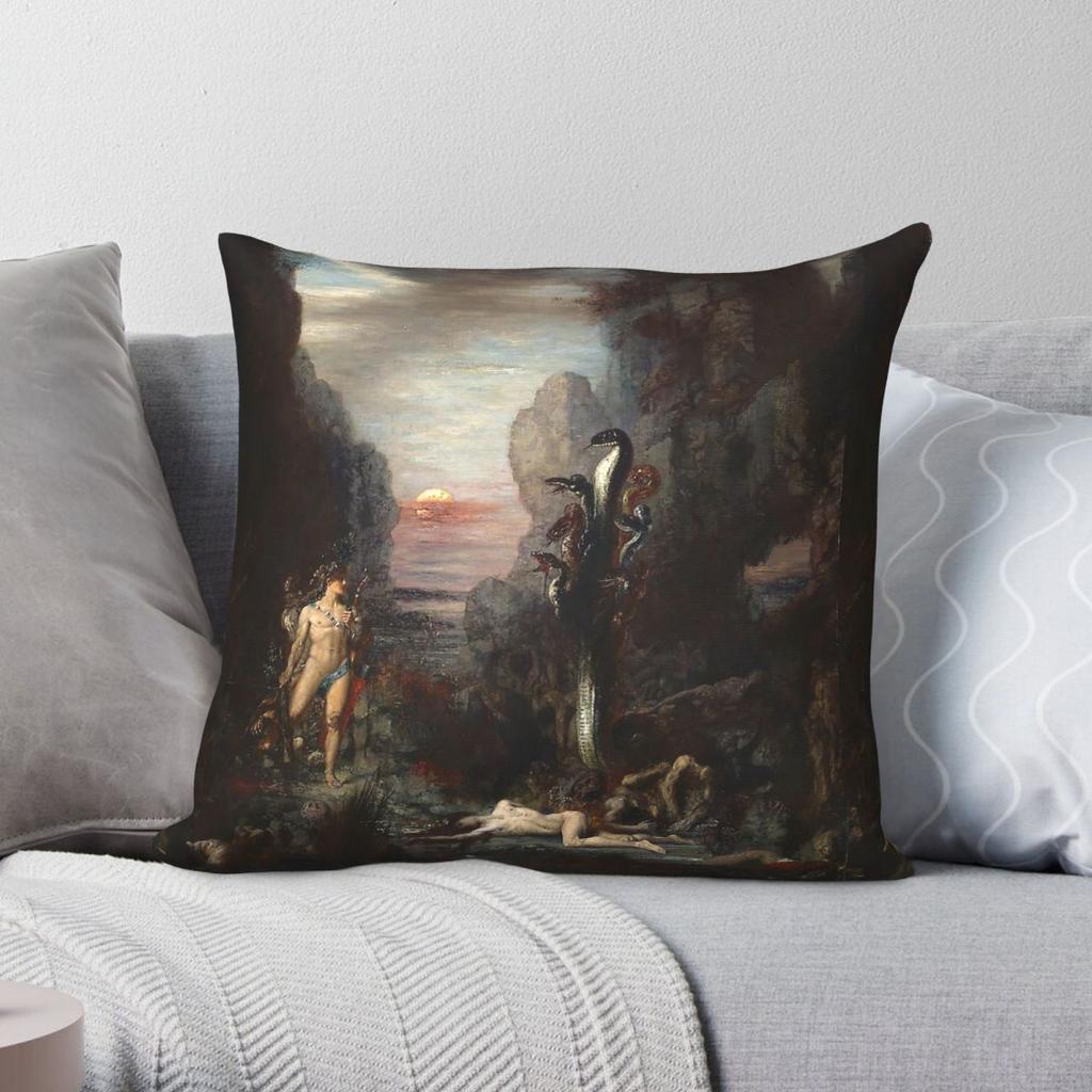 Hercules And The Lernaean Hydra Gustave Moreau Square Pillowcase Polyester Linen Velvet Printed Throw Pillow Home Cushion Cover