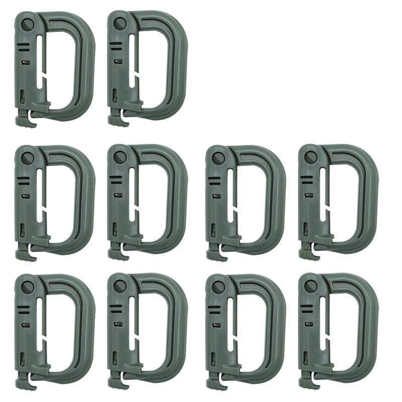 Tactical D Locking Ring Buckle Outdoor MOLLE Carabiner Plastic Clip Snap Type Tactical Vest Bag Connection Point Fastener