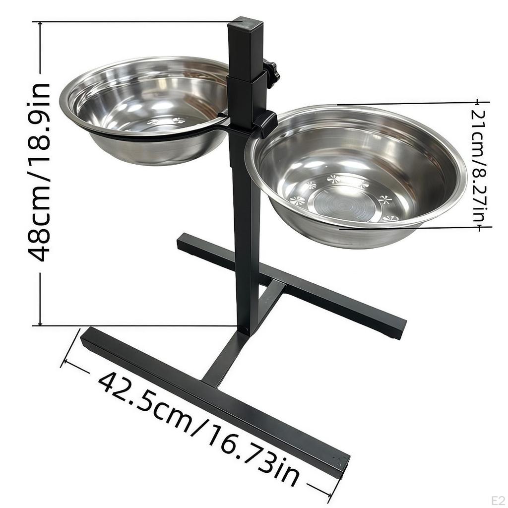 Elevated Raised Dog Bowl Stand Non Slip Cat Double Pet Bowls for Puppy Kitten