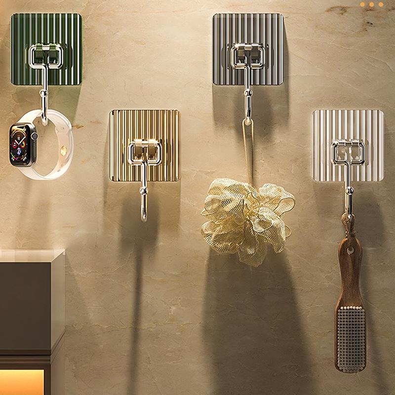 Acrylic Luxury Wall Hook Home Decor Strong Adhesive Bathroom Towel Rack No Punching Hanging Coat Hanger Door Back Key Bag Holder