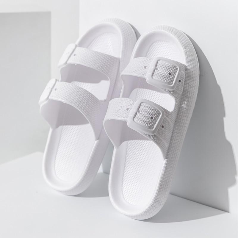 Fashion Shevalues New Women's Slippers With Adjustable Double Buckle Leisure Concise Women's Sandals EVA Platform Outdoor Beach Slippers