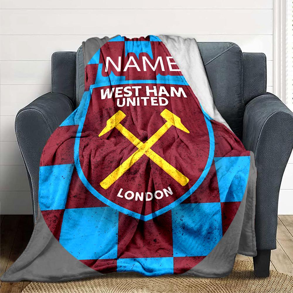Custom Name Chelsea Heart London Crest Blanket for Couch & Bed, Plush Cozy Fuzzy Blanket Super Soft & Warm Blankets for Fall and Winter. 0908267