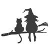 Hexenkatze Gartenstecker Metall Silhouette Niedlicher Hexenkatzenstecker Auf dem Ast für Baumstumpf Hof Rasen Deko