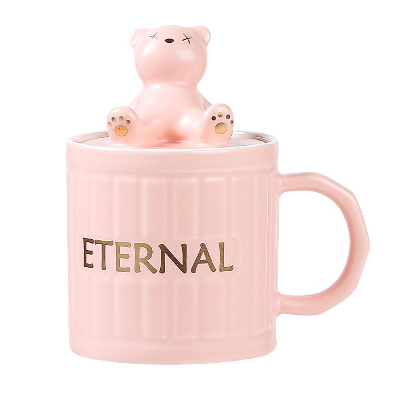 High-Value Wind Ceramic Cup With Lid Household Couple Coffee Cup Creative Souvenir Water Cup