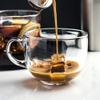 Große japanische Frühstückstasse aus gehärtetem Glas mit Bambusdeckel & Holzlöffel