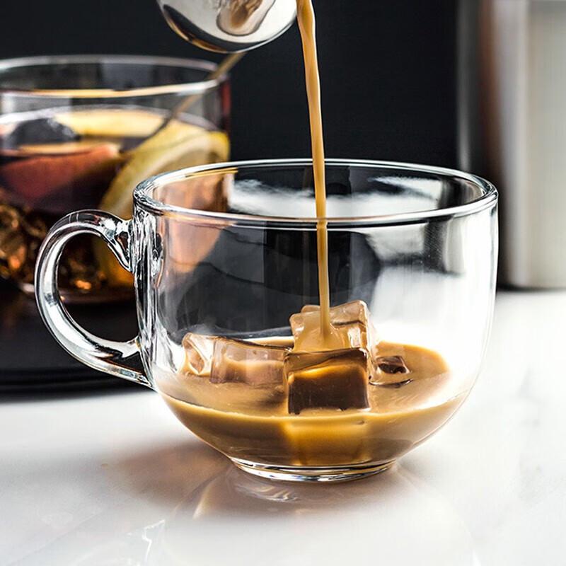 Große japanische Frühstückstasse aus gehärtetem Glas mit Bambusdeckel & Holzlöffel