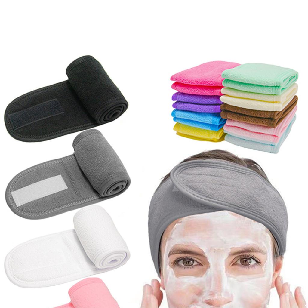 Terry Cloth Adjustable Head Wrap - Secure Fastening for Post-Workout, Facial Care, Beauty Salon, and Spa Activities