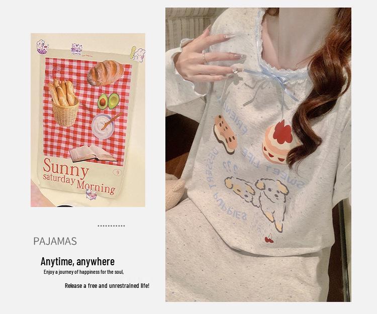 Spring & Autumn Maternity Slimming Long Sleeve Round Neck Princess Nightdress with Breast Pads, Wearable Outdoors