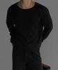 Baulopeulodeogteu Boat Neck Waffle Crop Knit Tee [ Black ]