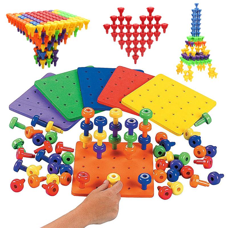 Stacking Board Game Building Blocks Kids Toys 3D Large-Particle Stack Space Construction Fine Motor Training Educational Toys