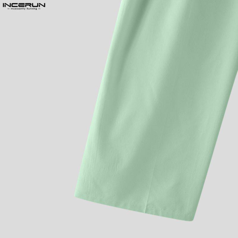 INCERUN Summer Men Sleeveless Suspender Strap Thin Casual Loose Braces Pants Overalls