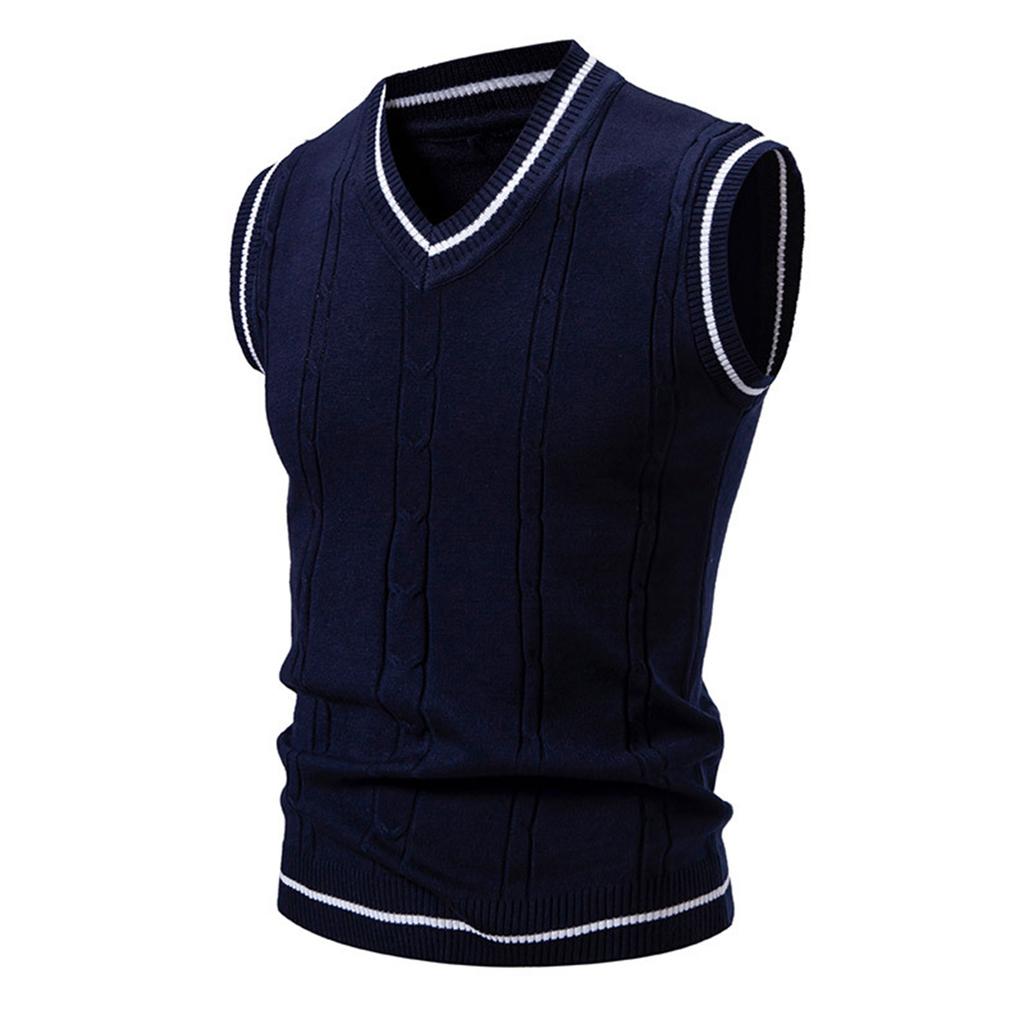 Men's V-neck Vest Knitted Vest Bottoming Shirt Men And Women Fashionable Couple Outer Wear Peach Heart Collar Vest