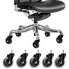 5PCS PU Rubber Caster 2.5 inch/ 3 inch Rotatable Caster Durable Universal Wheel  Home Office Chair