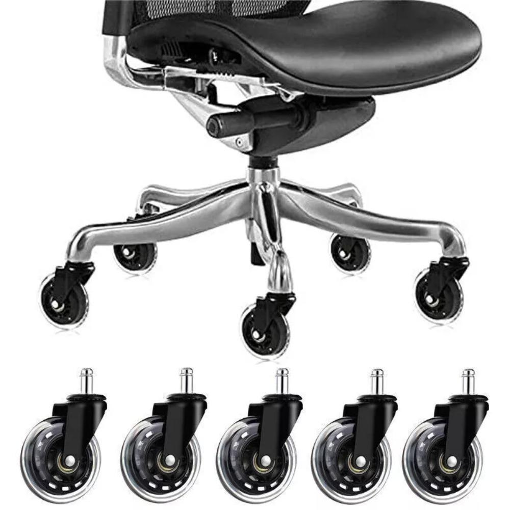 5PCS PU Rubber Caster 2.5 inch/ 3 inch Rotatable Caster Durable Universal Wheel  Home Office Chair