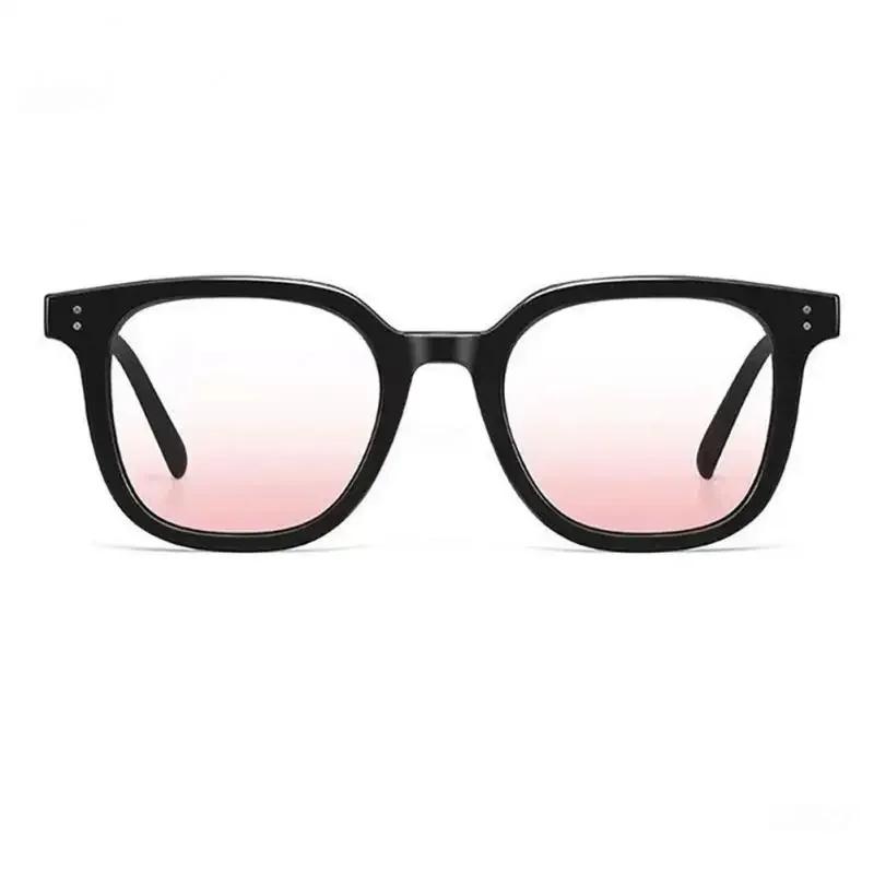 Sunglasses for Women Transparent Black Frame Powder Blusher Glasses Makeup Free Self Beautification Square Large Frame