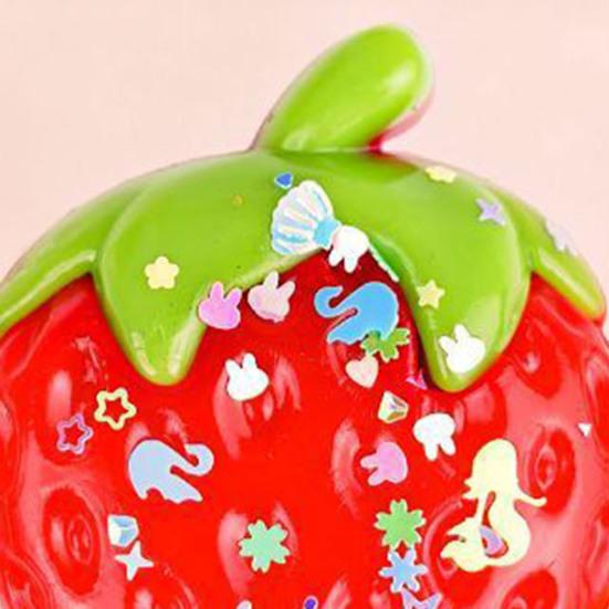 Strawberry Squeeze Toy with Sequins Realistic Strawberry Shape Stress Ball Slow Rebound Simulation Fruit Sensory Fidget Toy