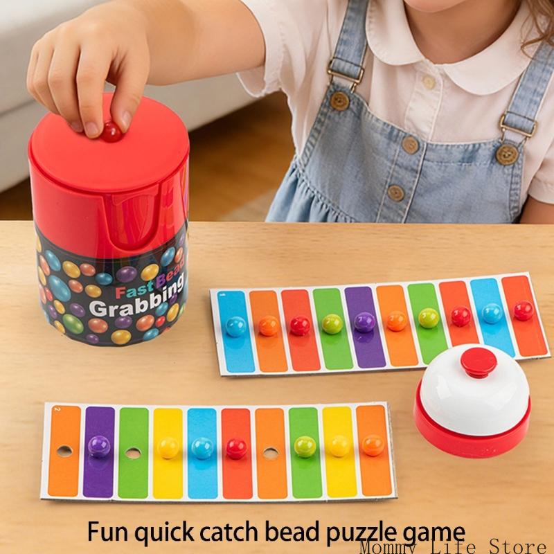 Interactive Children Fast Bead Grabbing Board Game Activity Toy For Color Learning And Family Bonding Activity Engaging