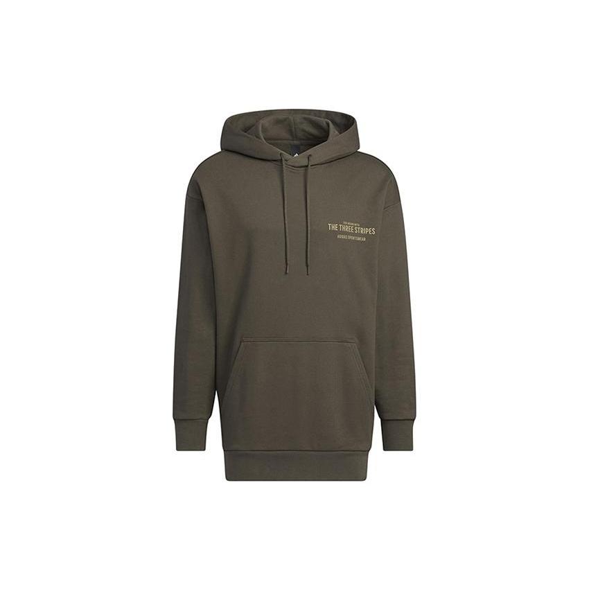 adidas Solid Color Pocket Alphabet Loose Casual Hooded Long Sleeves Hoodie Men s Brown IB2736 M