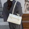 Leisure Large Capacity Underarm Bag Solid Color Women's Handbag Bow Ribbons Shoulder Bag  Daily