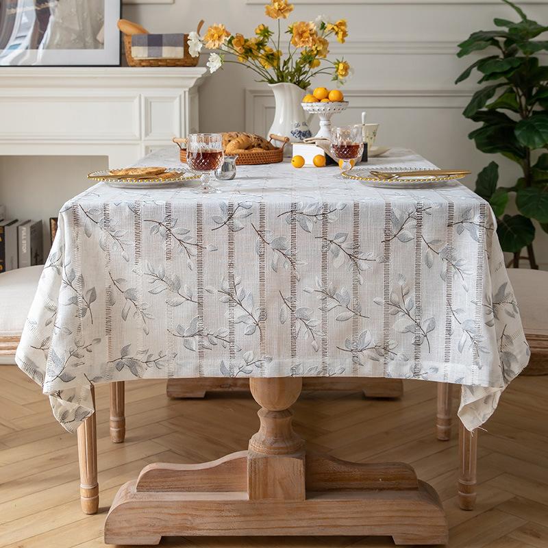 French Cotton And Linen Tablecloth Rectangular Dining Table Cloth Desk Tv Bedside Table Light Luxury High-End Coffee Table Fabric
