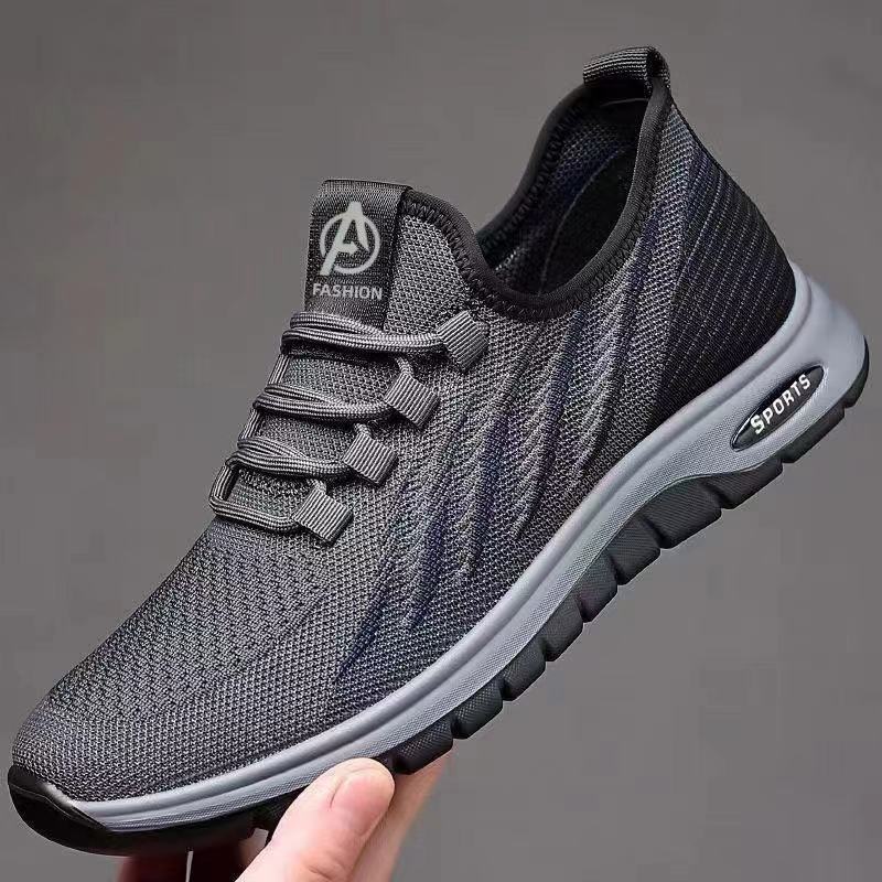 

Men s shoes Flying woven breathable mesh men s sports shoes Comfortable and lightweight work Driving shoes Casual shoes Running shoes 44