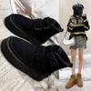 Thick-soled Shoes, Velcro Boots, Fleece, Round Toe, Short Velcro Snow Boots for Women