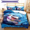 3pcs Jeff the Land Shark Pattern Bedding Set Duvet Cover Set Includes Duvet Cover &pillowcases, Perfect All Season Bedroom Decoration & Gift