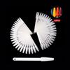 1 Set of Fake Nails with Clear Natural Black Nail Art Display Samples, Oval and Fan-Shaped Nail Samples, Polish Station Tips, Practice Nail Art Tools