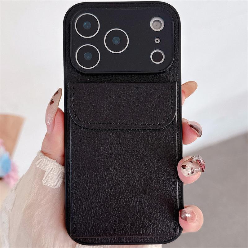 iPhone 17 Pro Max Lychee Pattern Card Holder Case, Fits Apple 11/12/13/14/15/16
