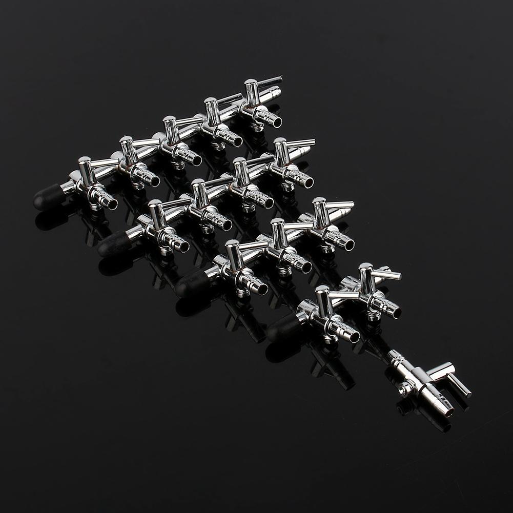 Aquarium Tank Air Lever Pump Oxygen Air Flow Splitter Tube Pipe Control Valve SS