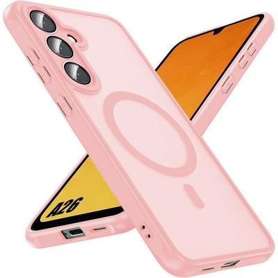 Protective Case - BOOLING - for Samsung Galaxy A26 5G - Translucent Pink - Magnetic Ring - Camera Protection