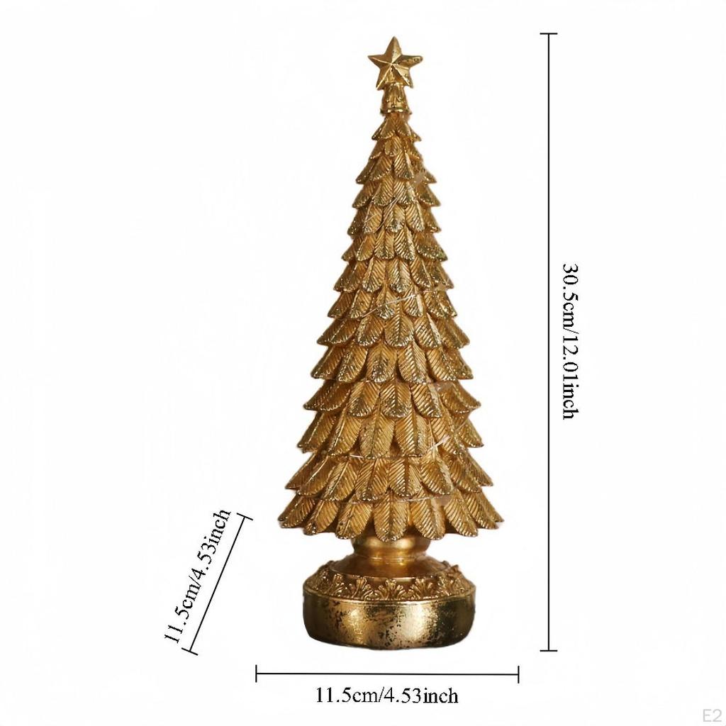Christmas Tree Figurine Light Lighted Tabletop Night Lamp Desktop for Bedroom Mantel