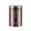 Coffee Bean Storage Jar Stainless Steel Tea-leaf Candy Food Sealed Storage Container with Transparent Window Kitchen Sealed Jar