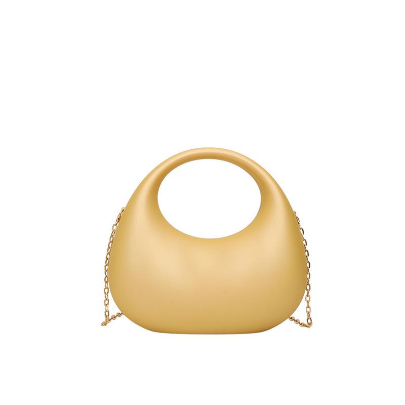 

Женская сумка 2025 европейская и американская новая модная акриловая сумка-коробка конфетного цвета глянцевая сумка-мессенджер на цепочке сумка-пельмень золотой