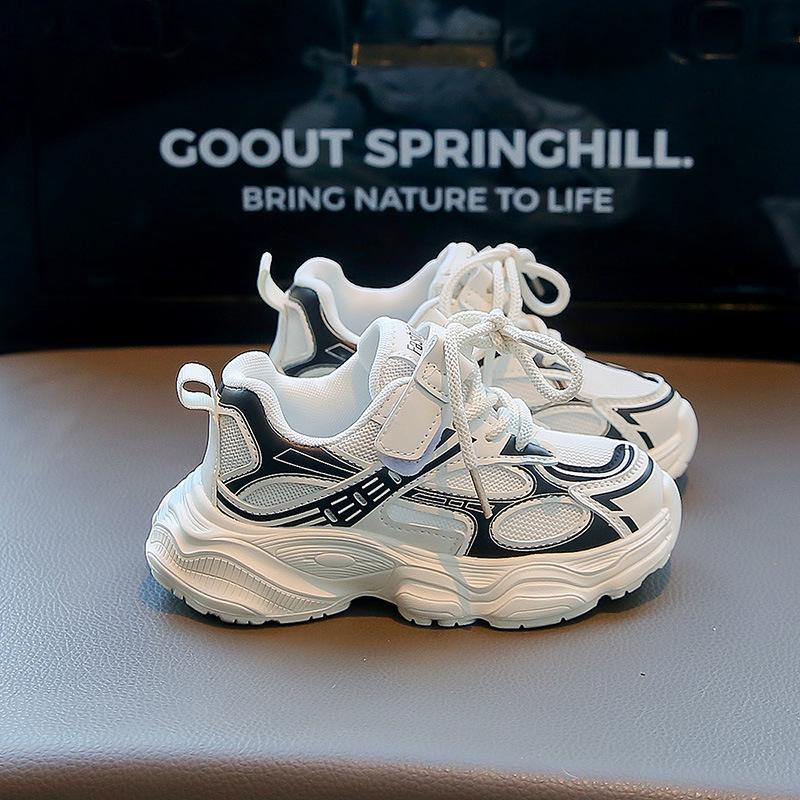 

Children s sports shoes 2025 spring and autumn new girls mesh breathable soft sole light boys shoes casual dad shoes 30 yards inner length 18.8cm
