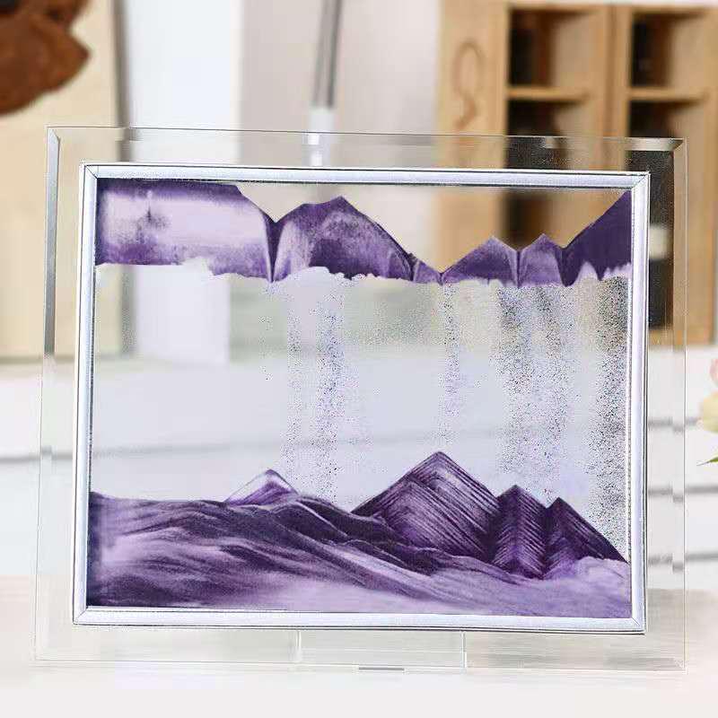 Creative Ornament Hourglass 3d Landscape Flowing Sand Painting For Birthdays Office And Desktop Decor