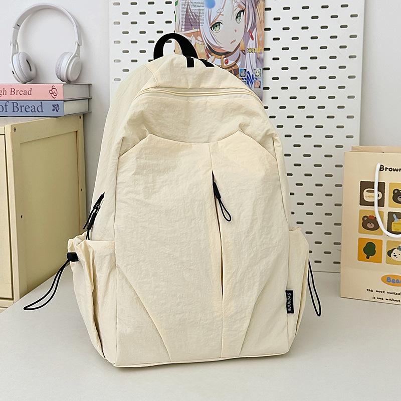 Schoolbag solid color large capacity backpack new fashion simple casual backpack couple outdoor travel lightweight travel backpack