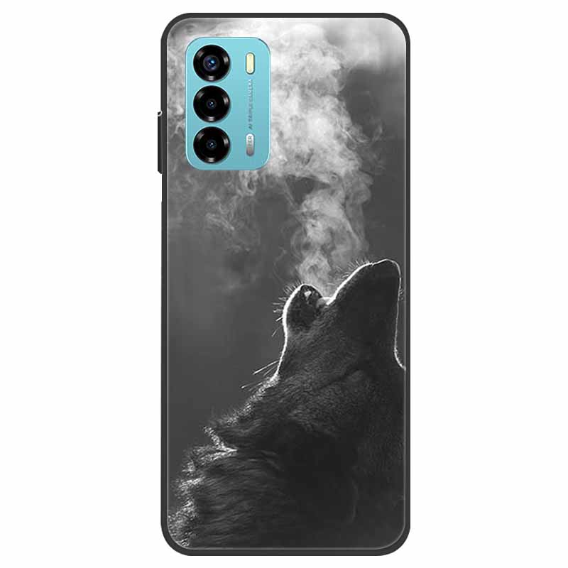 Custodia per ZTE Blade V40 Vita Fiore Marmo Nero Paraurti Morbido TPU Silicone Cover per ZTE V 40 Vita / Blade V40 Vita Custodie per Telefono