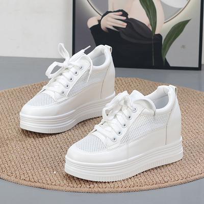 Fashion 7CM Women White Sneakers Platform Shoes Woman Pumps Autumn Tennis Shoes Summer Heels Shoes Height Increasing