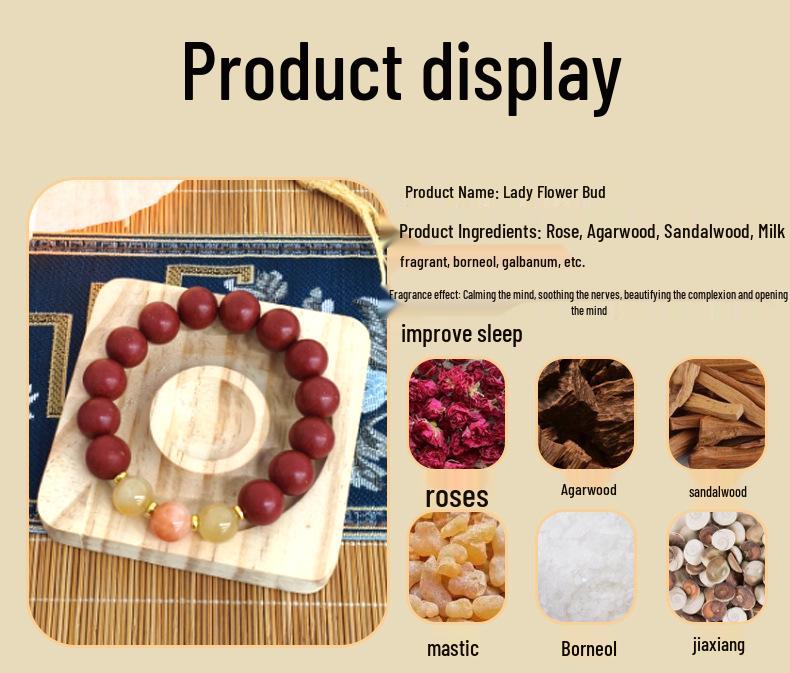 Custom Osmanthus Scented Herbal Incense Bracelet - Traditional Handmade Chinese Prayer Beads