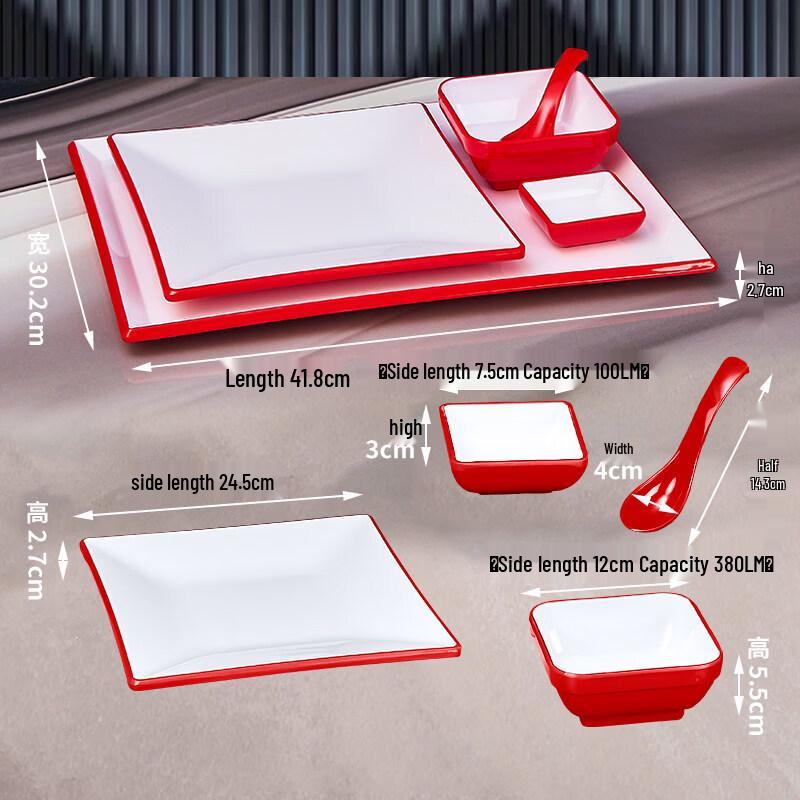 Commercial Melamine 4-Piece Tableware Set