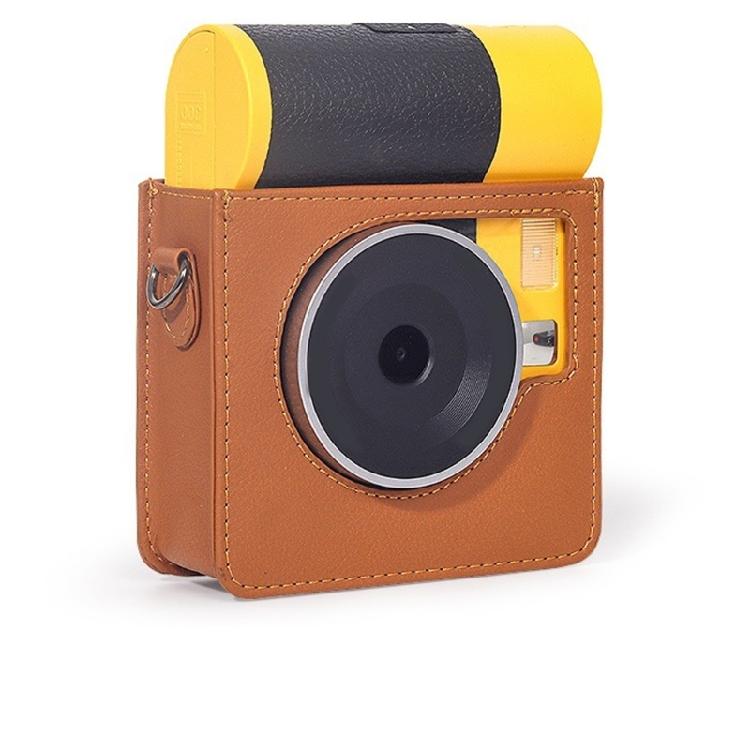 Camera Bag Protector Pouch for Mini Shot 3 ERA/MS300 PU Case Adjustable Shoulder Strap Solid Color Carry Case