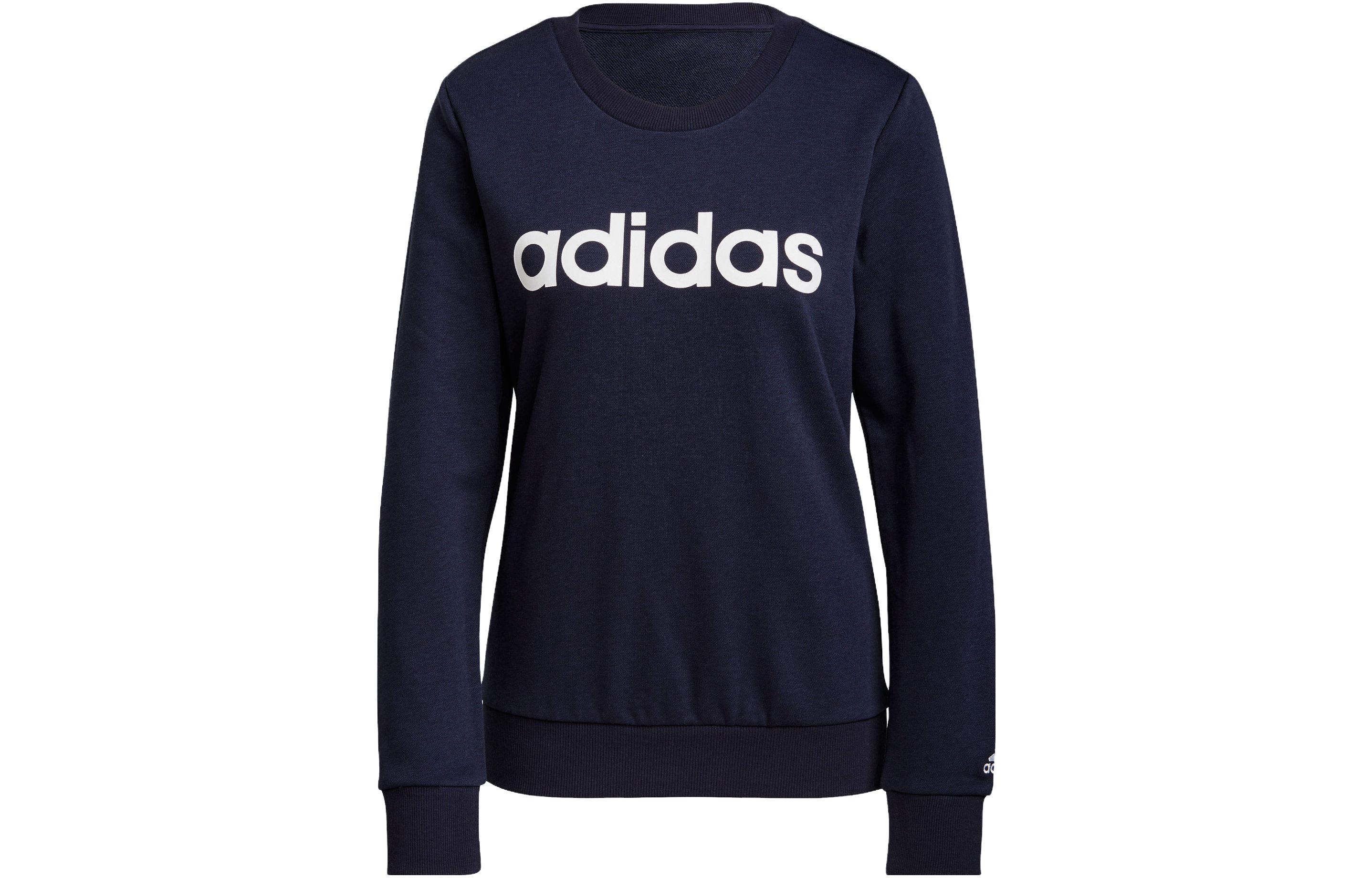 Adidas Essential Sweatshirts Women s Dark Blue Crew Neck Moderate Regular H10141 S