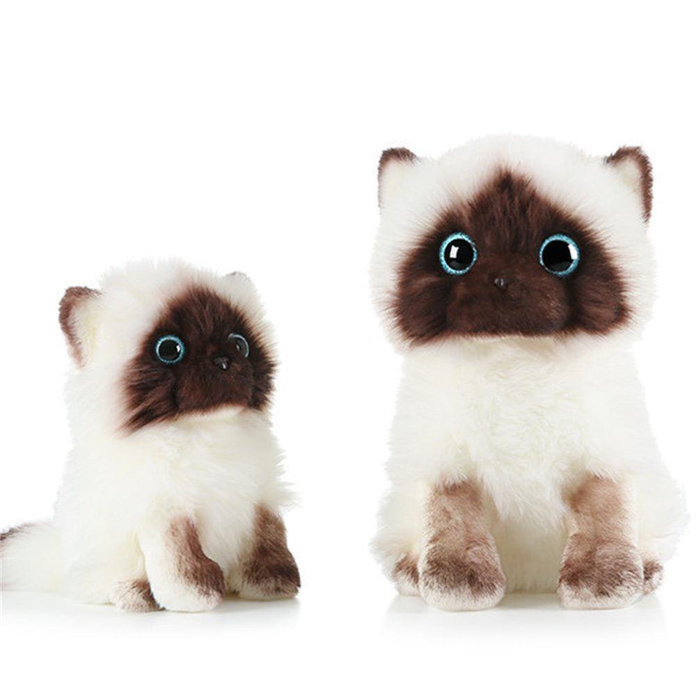 Eyes Simulation Cat 20/26CM Brown and White Stuffed Toys Cat Plush Toy Stuffed Animals Ragdoll Cats