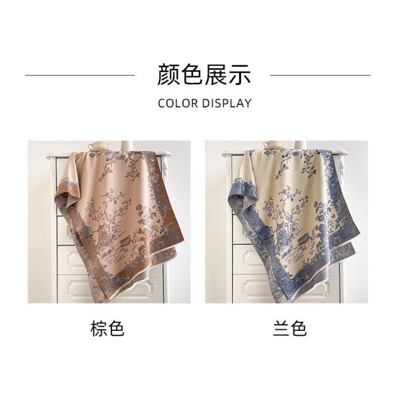 Women S Chinese Landscape Faux Cashmere Scarf Warm Versatile Shawl