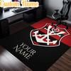 Custom Name FLAMENGO Shield Emblem Rug, Office Rug, Chair Rug, Carpet for Living Rooms, Doormat Game Rug Home Decor Christmas Gifts