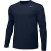 Logo Round Neck Pullover Long Sleeve T-Shirt Men Tops Blue 727980-419