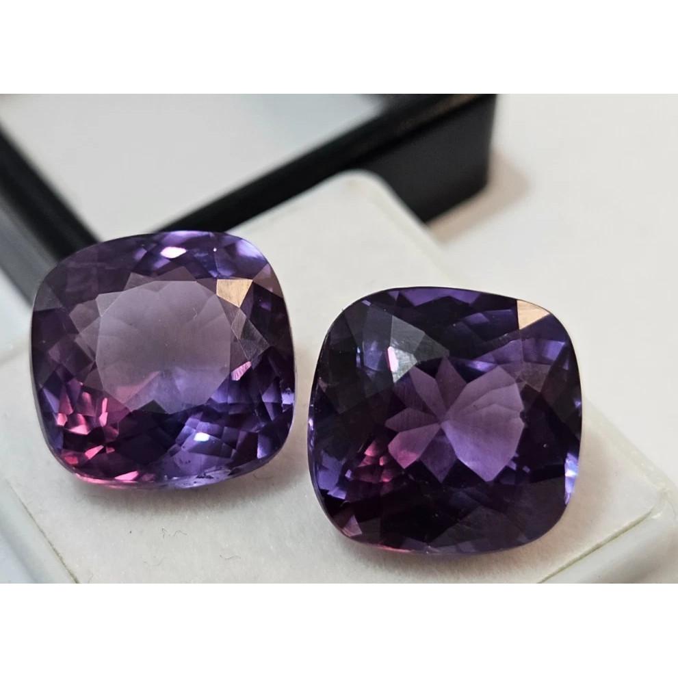 Natural Alexandrite Color Changing Cushion Cut 19+ Ct Pair Beautiful Gemstone