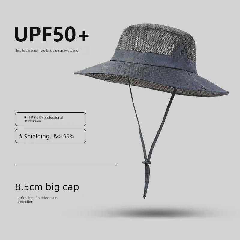 

Summer Quick-Drying Waterproof Sun Hat UV Protection Sun-Proof Bucket Hat Outdoor Fishing Alpine Cap Breathable Sun Hat YF031 dark gray Adjustable